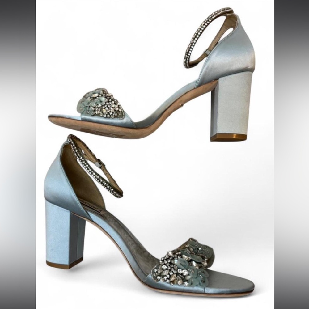 Badgley Mischka Blue Embellished Heels